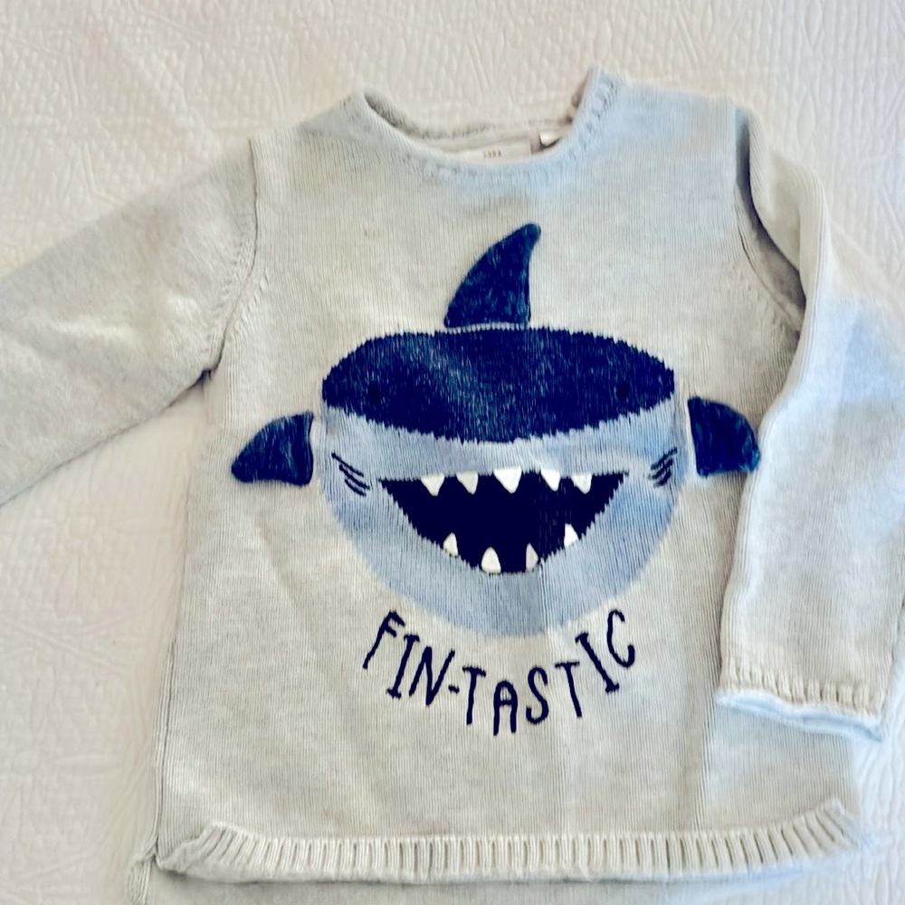 Zara Baby Boy cotton sweater 3/4 Shark design